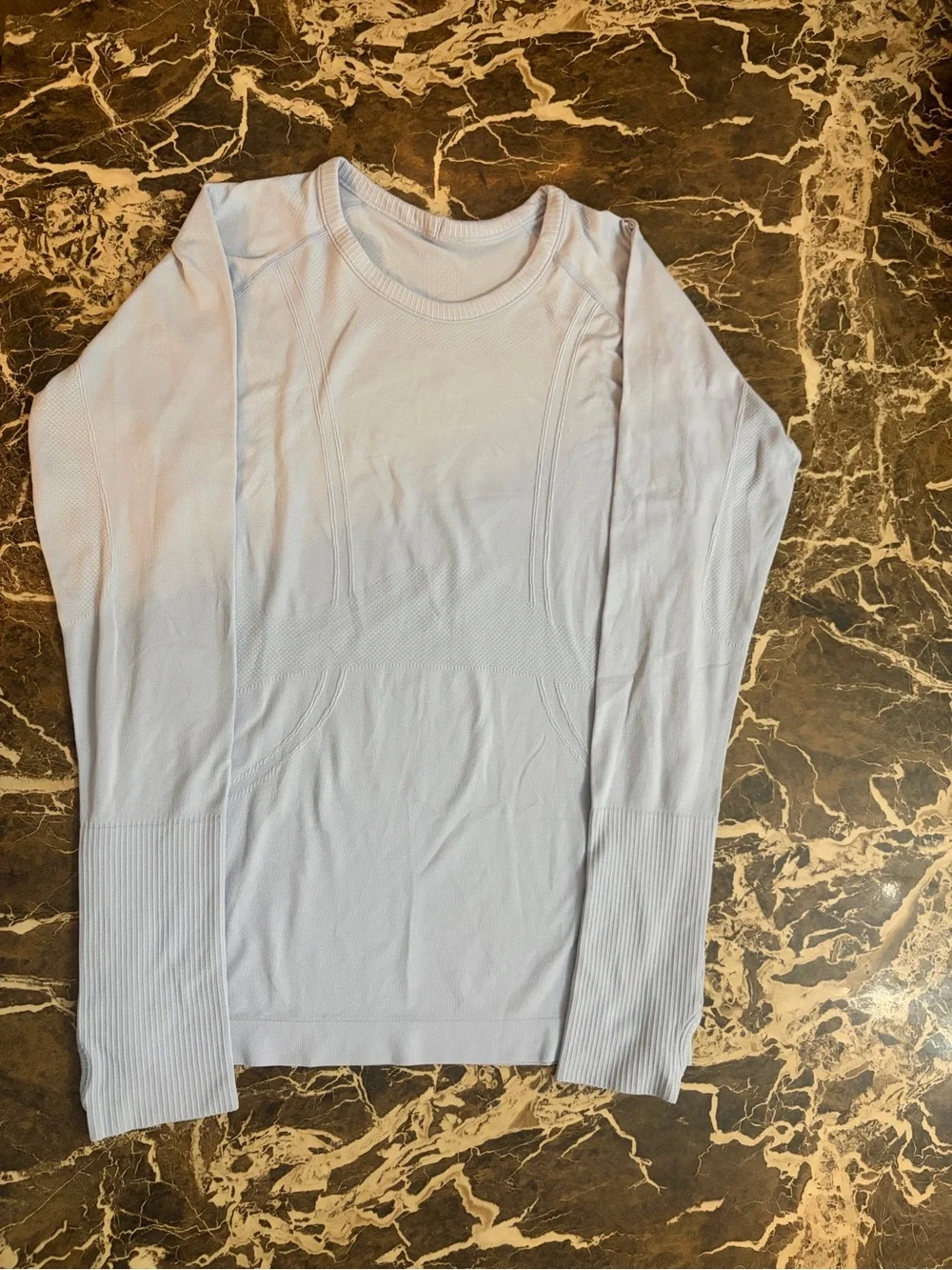 lululemon athletica light blue long sleeve seamless top